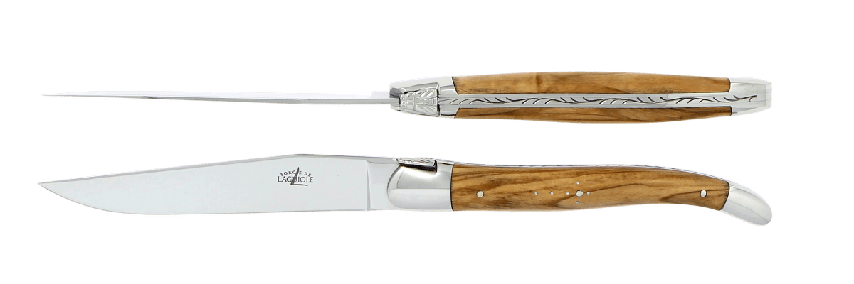 Laguiole Tafelmesser Olivenholz Inox 2er Set