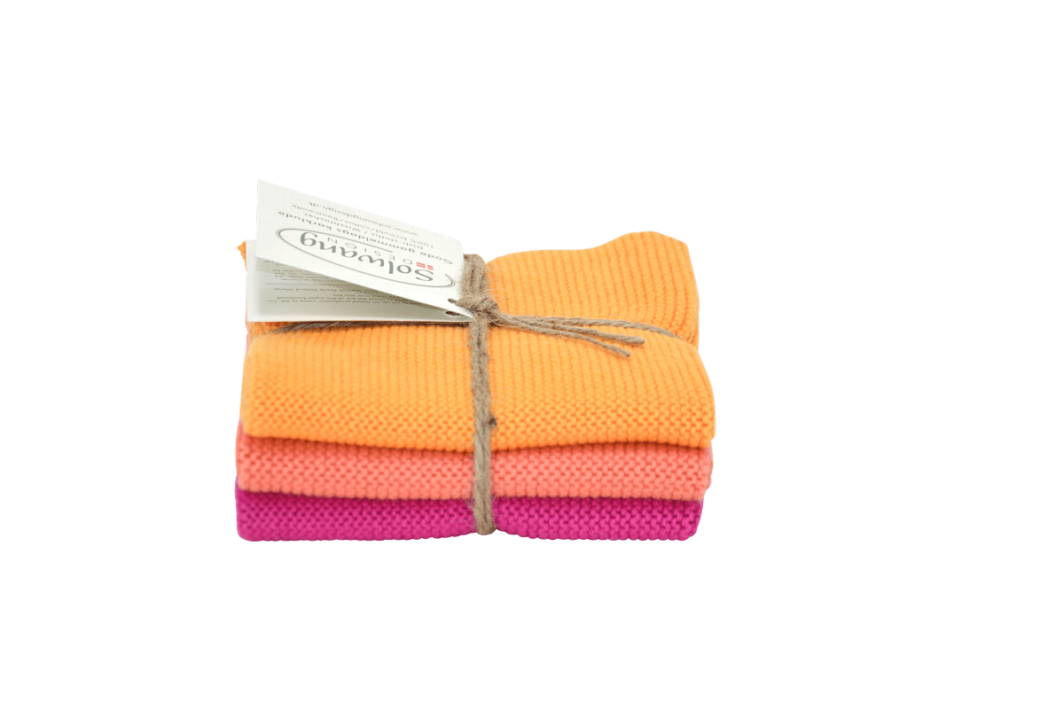 Solwang Wischtuch 3er Set Frohe Farben Orange Pink Apricot