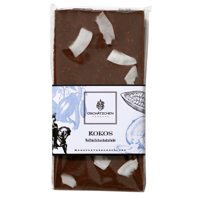 Oschätzchen Vollmilchschokolade mit Kokos 100g Oschätzchen Vollmilchschokolade mit Kokos 100g