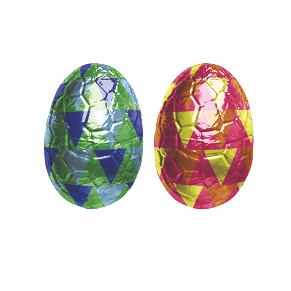 Valrhona Eier VM Mandel-Haselnusspraliné 15 Stück Gelb-Pink