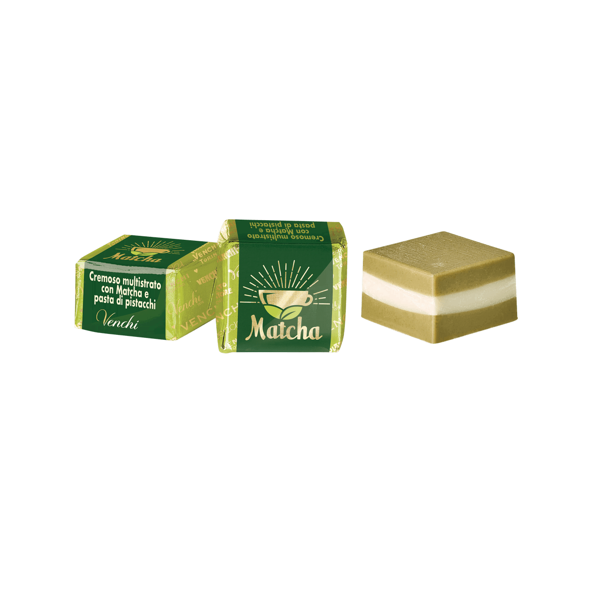 Venchi Buongiorno Matcha Praline Pistazie und Matcha 5 Stück