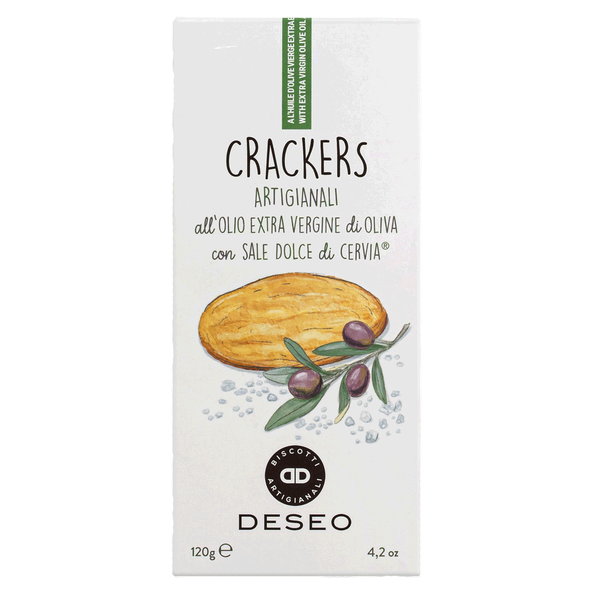 Deseo Cracker mit Olivenöl 120g