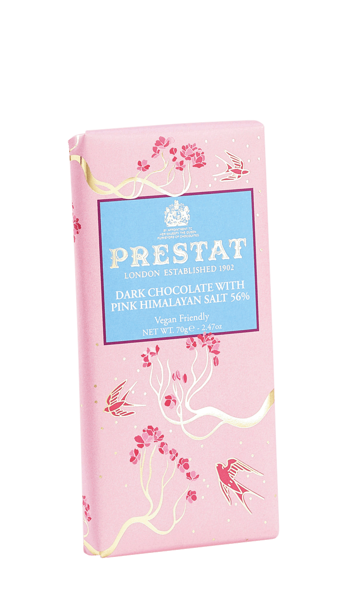 Prestat Zarbitterschokolade mit pinkem Himalayasalz 56% 70g