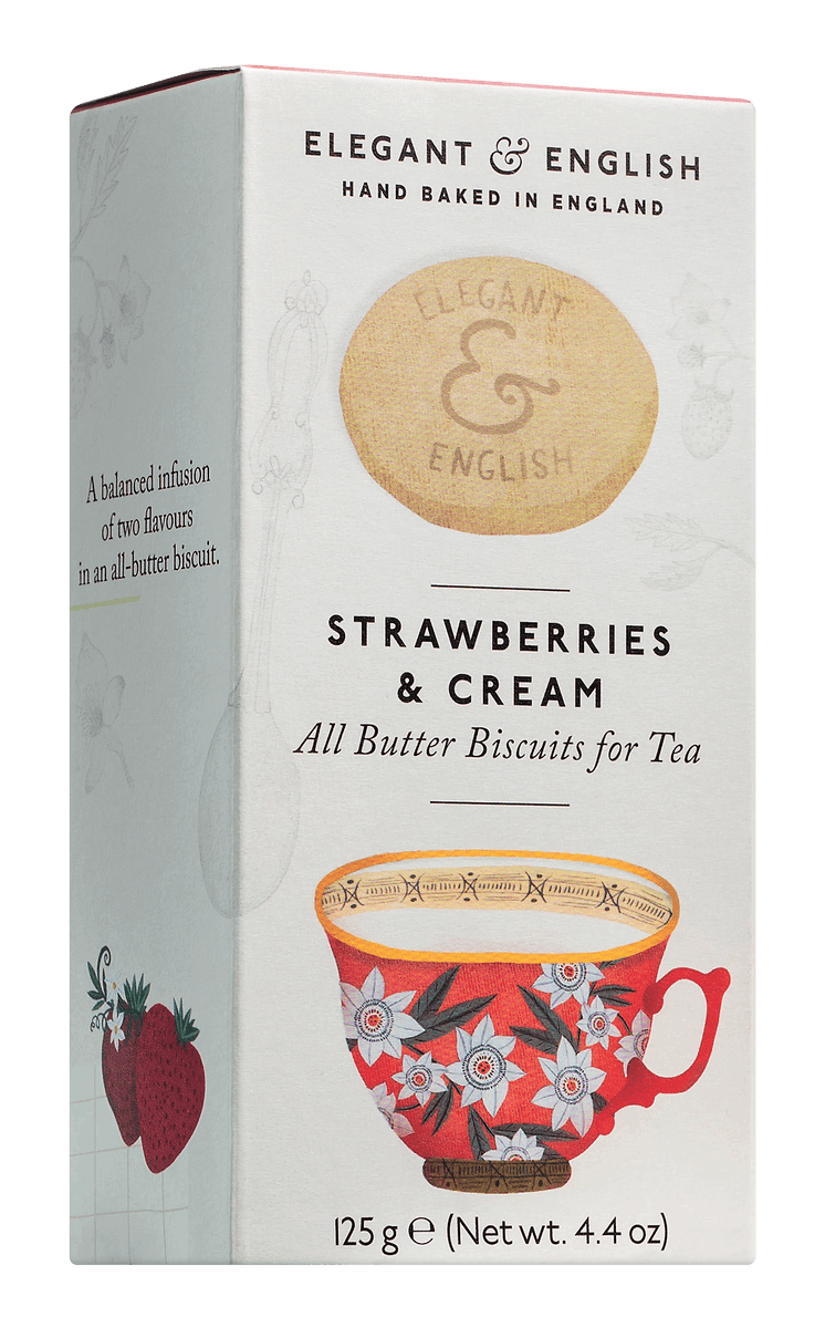 Elegant & English Butterkeks Erdbeer und Sahne 140g Elegant & English Butterkeks Erdbeer und Sahne 140g