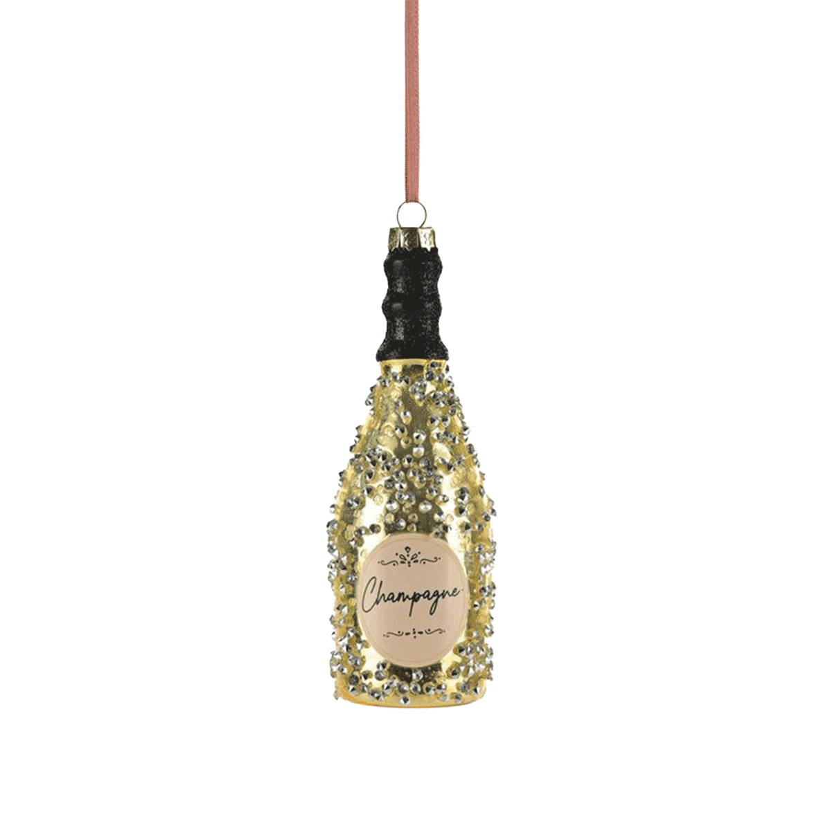 GIFTCOMPANY Baumschmuck Champagner Flasche gold Höhe 13cm