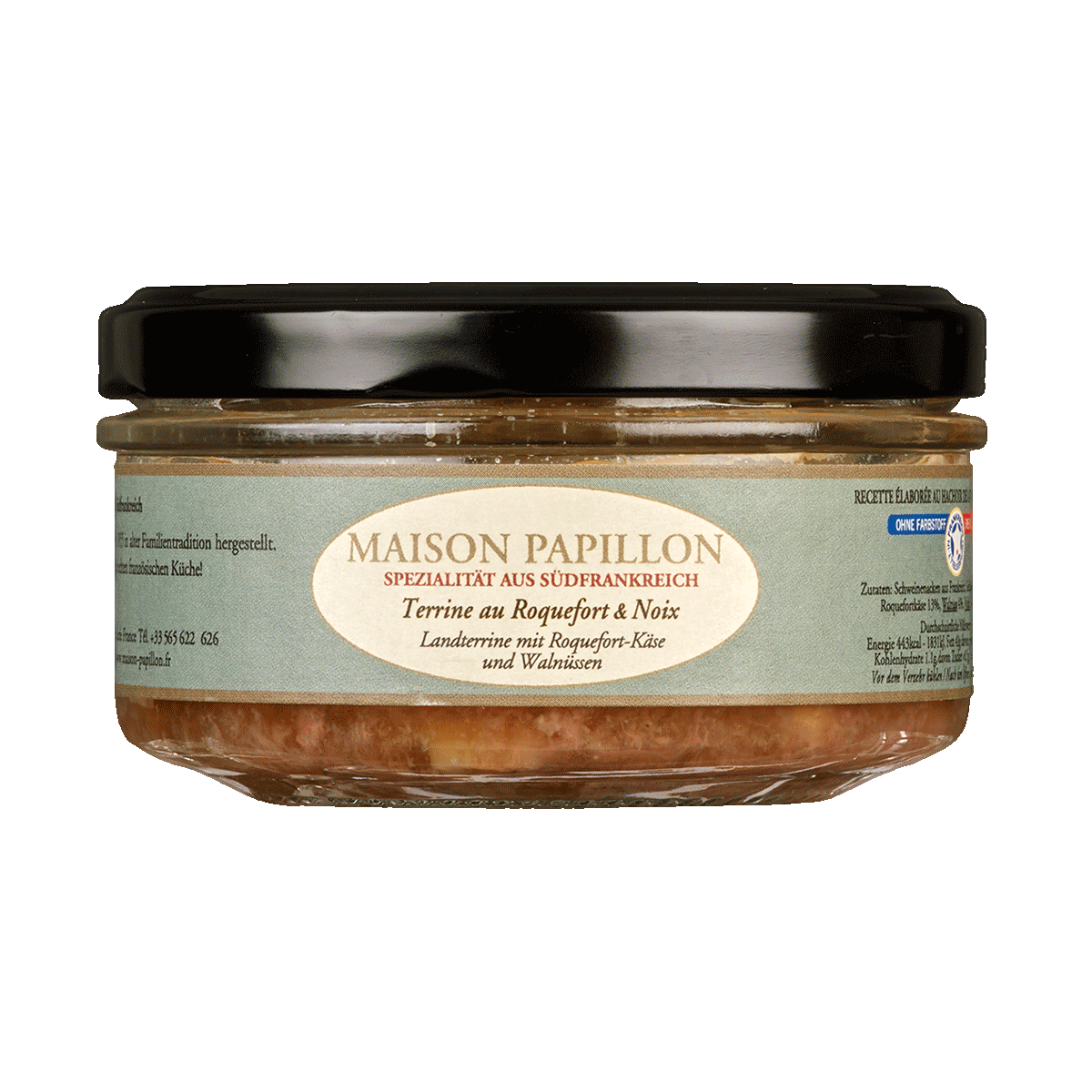 Maison Papillon Terrine mit Roquefort-Käse und Walnüssen 130g