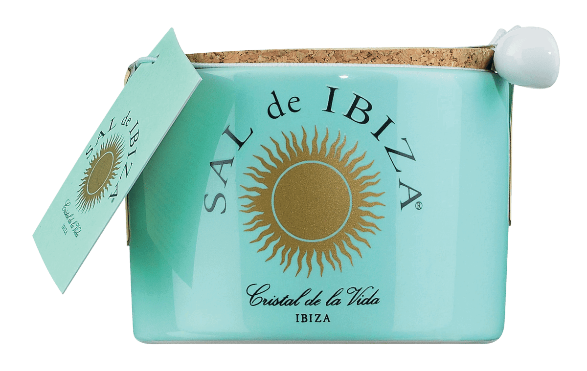 Sal de Ibiza Fleur de Sel Keramiktopf mit Dosierlöffel 150g