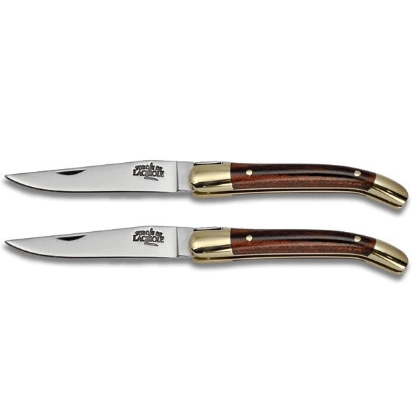 LAGUIOLE Tafelmesser Rosenholz Messing 2er Set