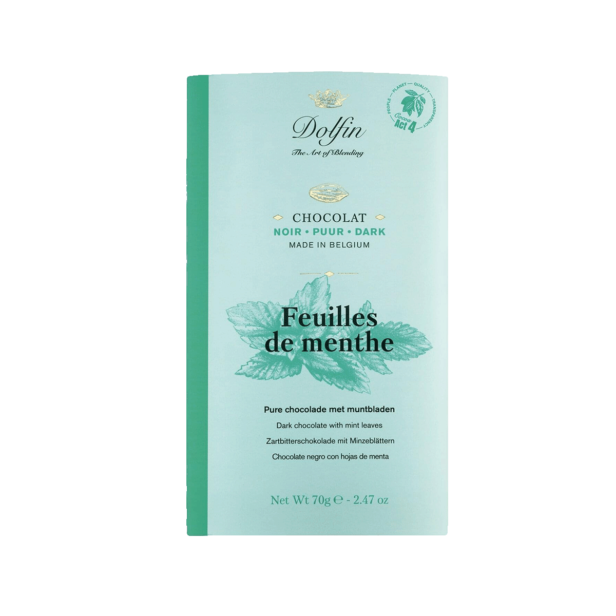 Dolfin Zartbitterschokolade mit Minze 70g