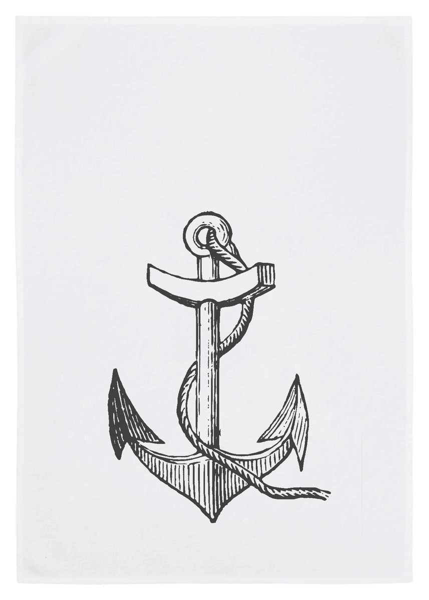 Oschätzchen Geschirrtuch Anker Schwarz