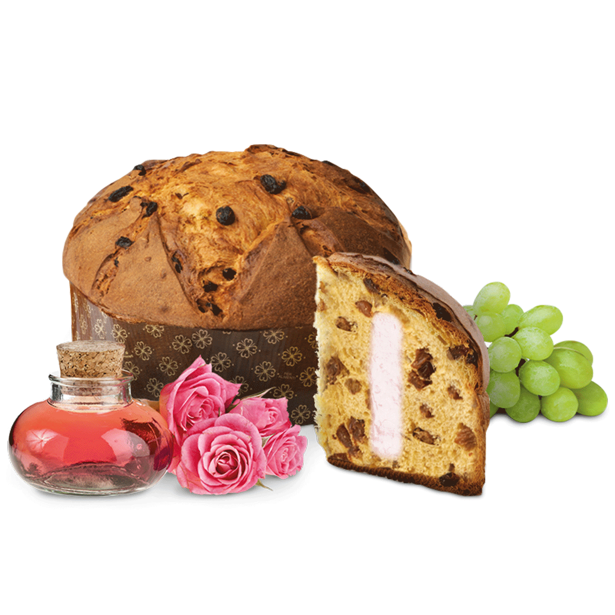 Loison Panettone Frutta e Fiori Rosa mit Rosencreme 600g