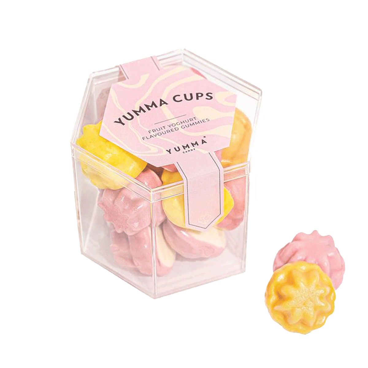 Yumma Weingummi Cups Fruchtjoghurt in Hexagon Box 79g