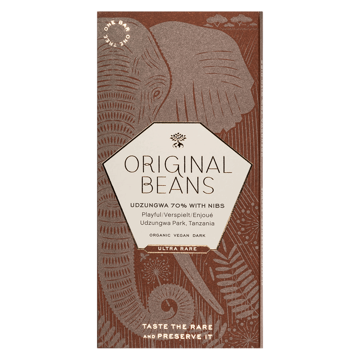 Original Beans Cru Udzuwanga 70% & Nibs Bio 70g