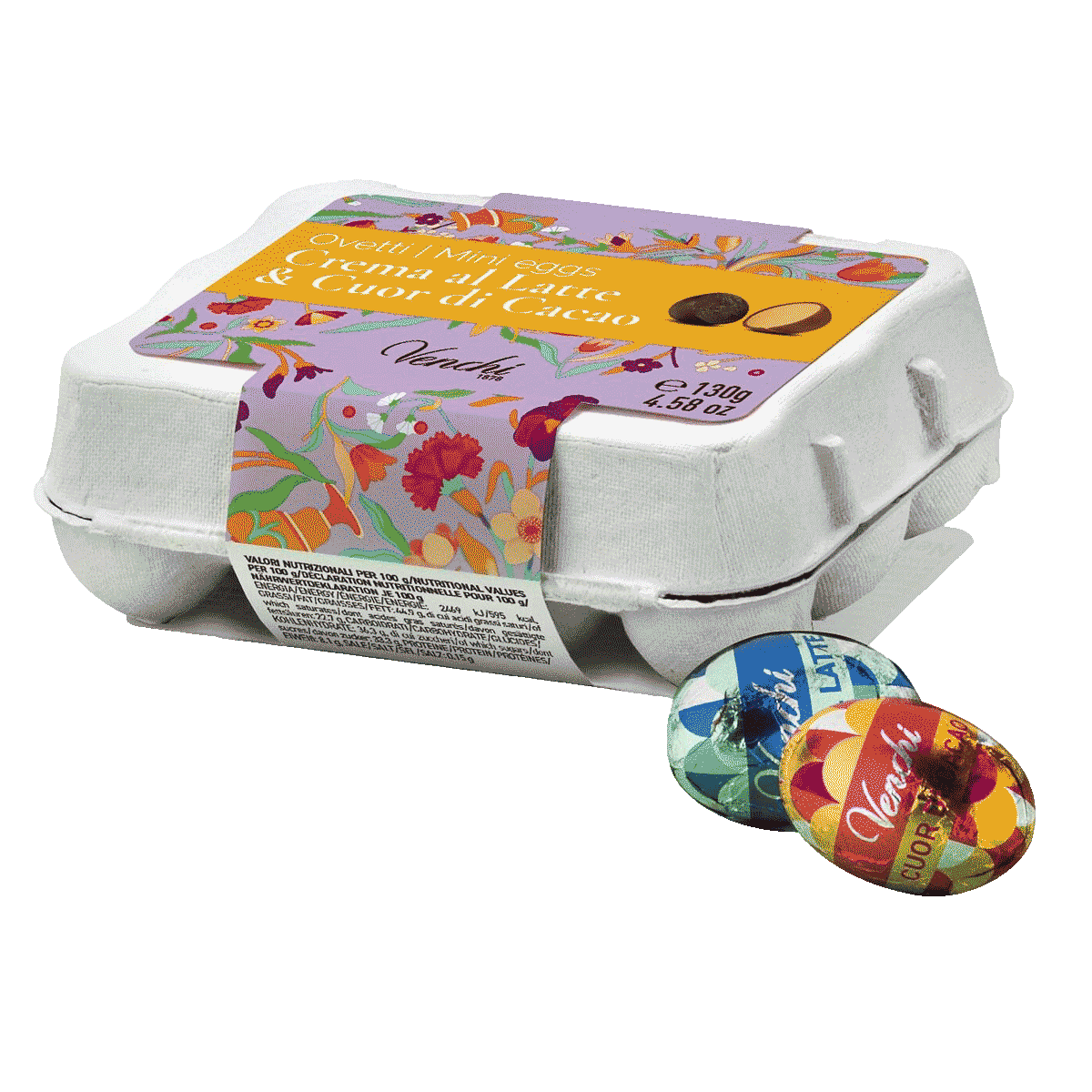 Venchi Mini-Schokoladeneier 12 Stück im Karton 130g