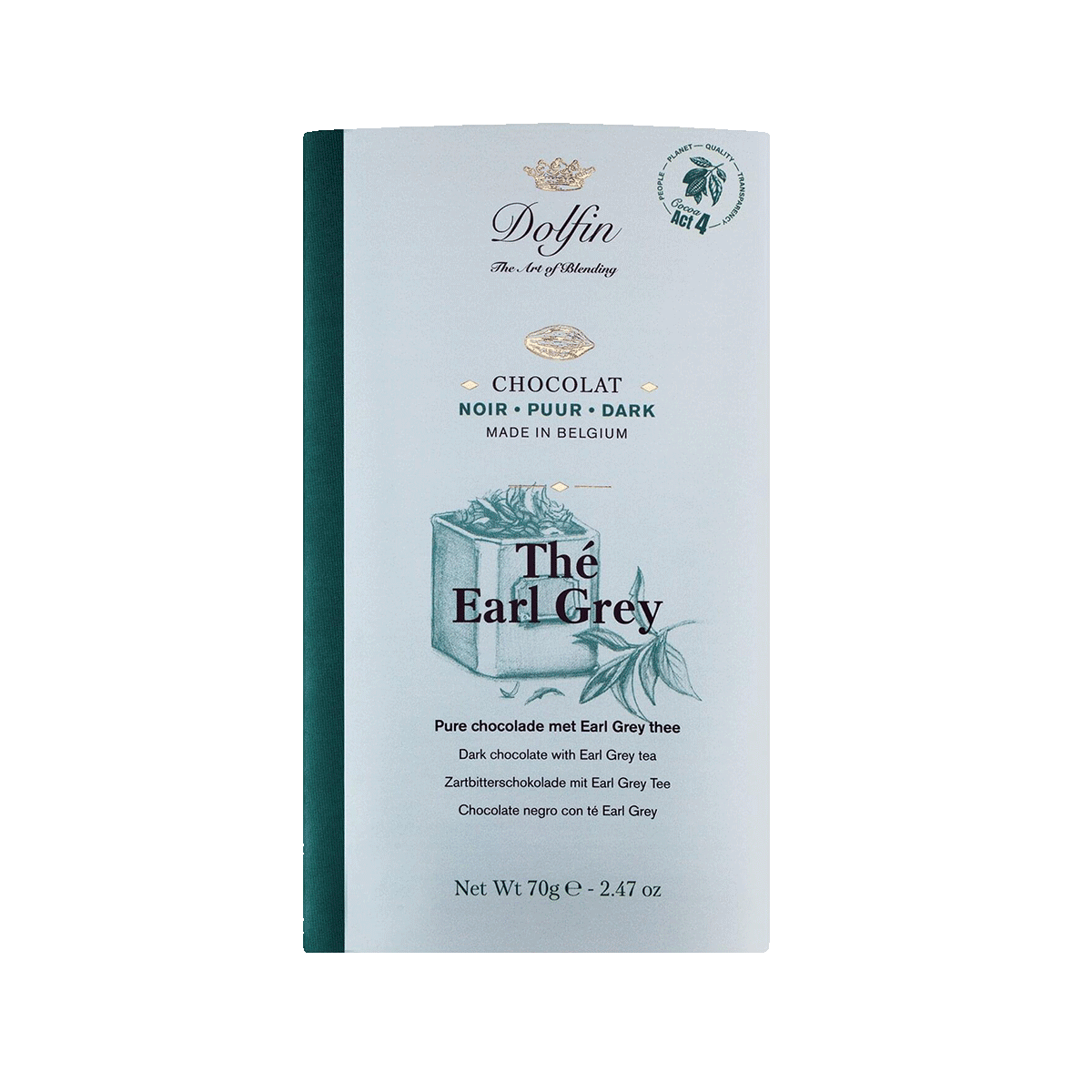 Dolfin Zartbitterschokolade mit Earl Grey Tee 70g