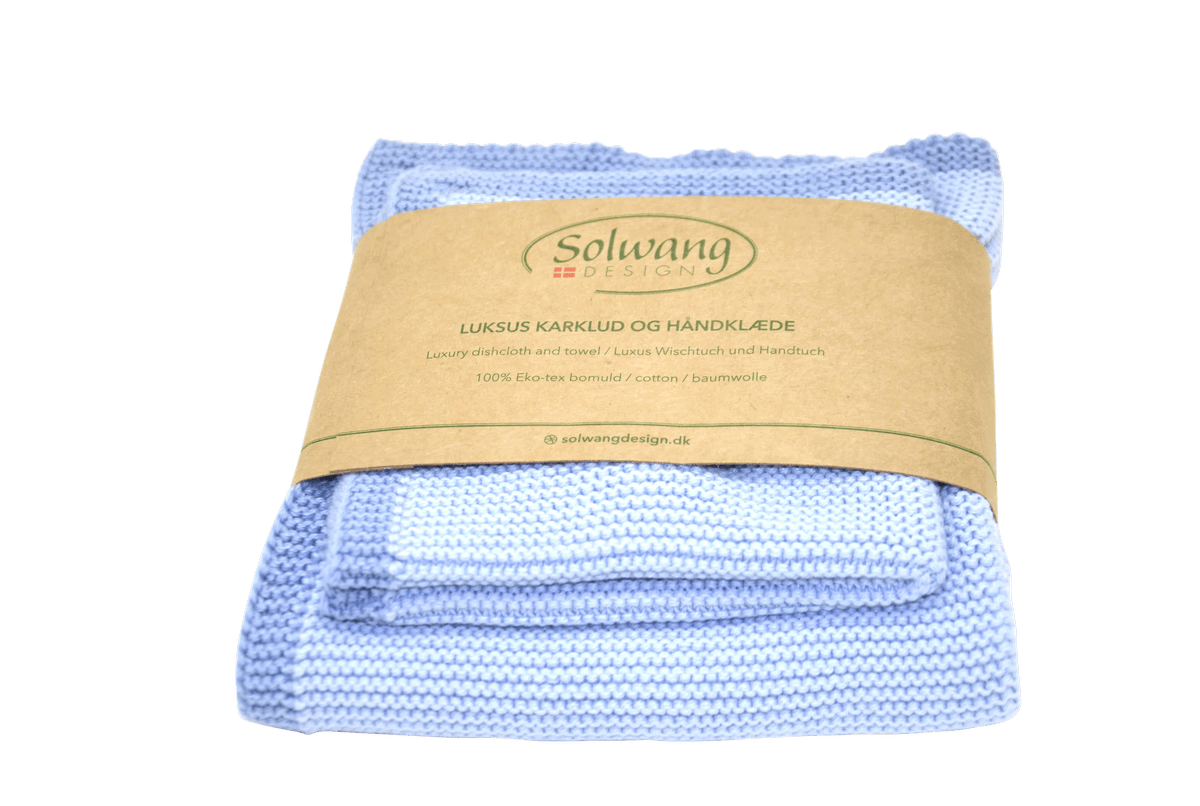 Solwang Wisch-und Handtuch Blau 2er Set 25x25 und 32x47cm