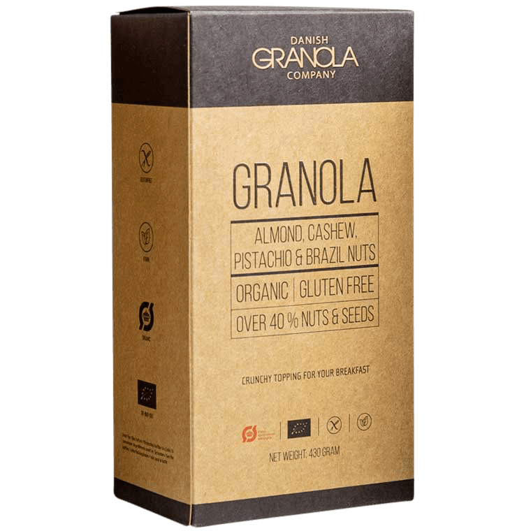 Danish Granola mit Mandeln, Cashew, Pistazien und Paranuss  Bio 430g Danish Granola mit Mandeln, Cashew, Pistazien und Paranuss  Bio 430g