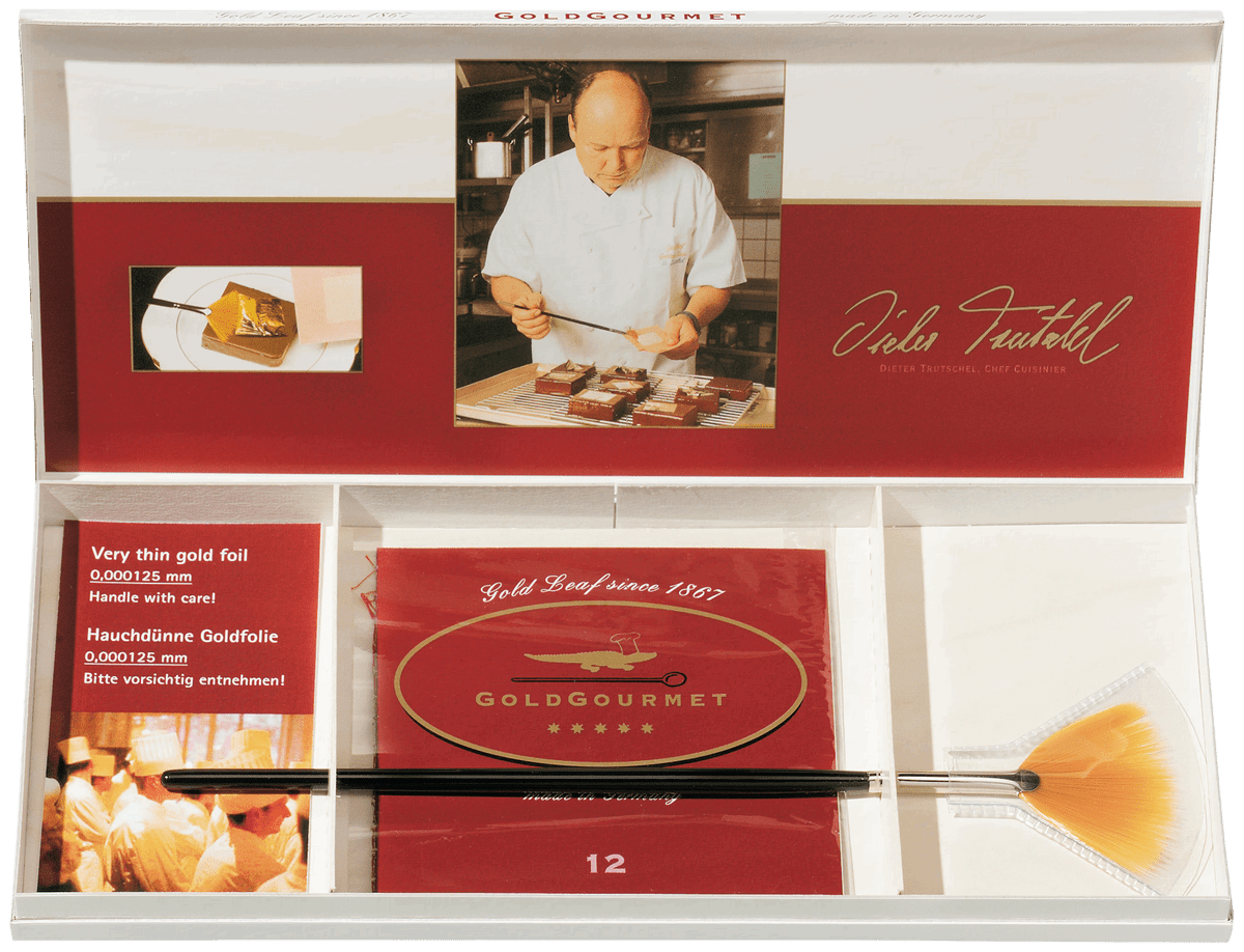Goldgourmet Blattgold mit Pinsel groß