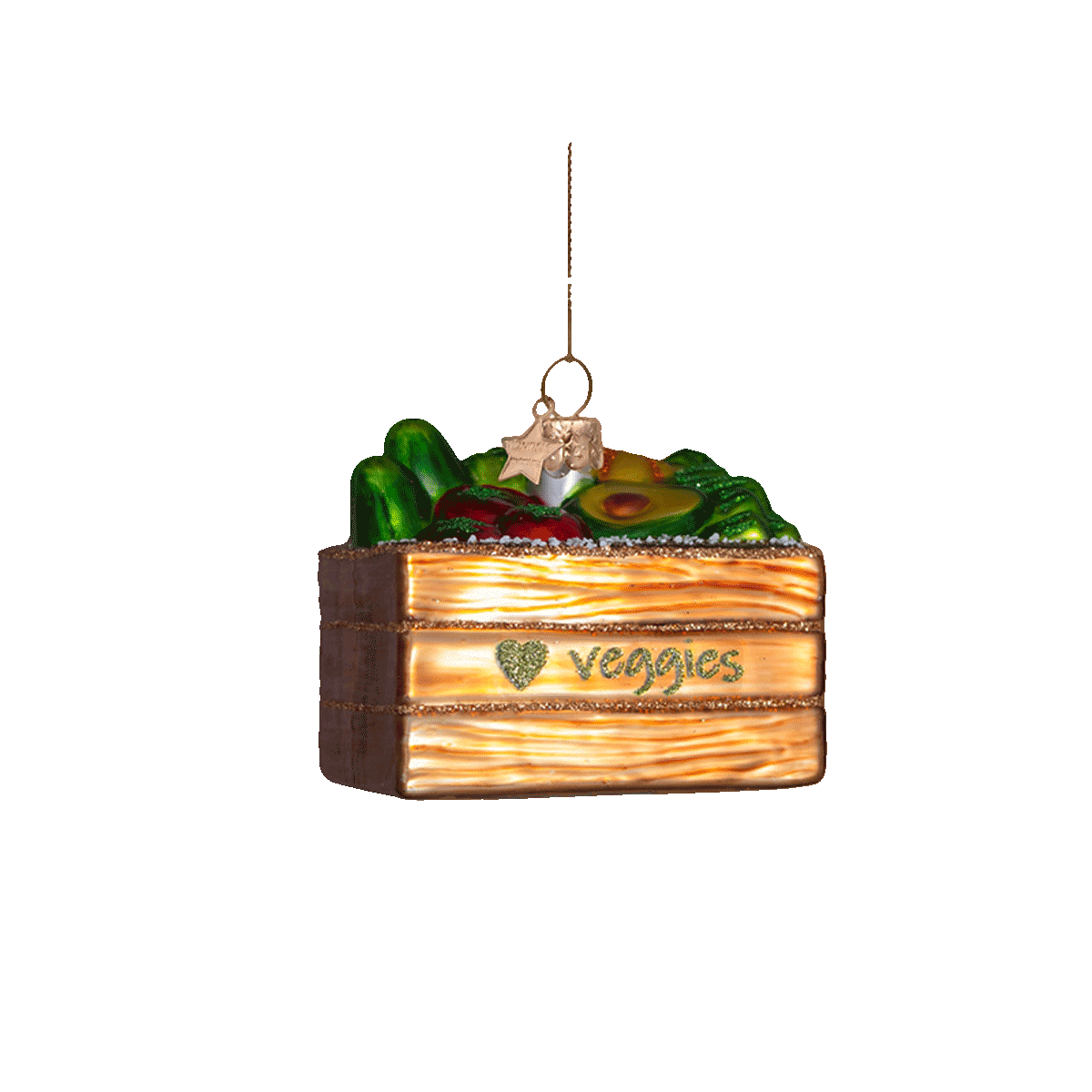 Vondels Baumschmuck Glas Gemüsebox 6.5cm