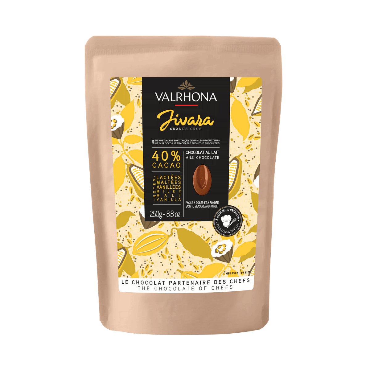 Valrhona Schokodrops zum Backen Jivara 40% 250g