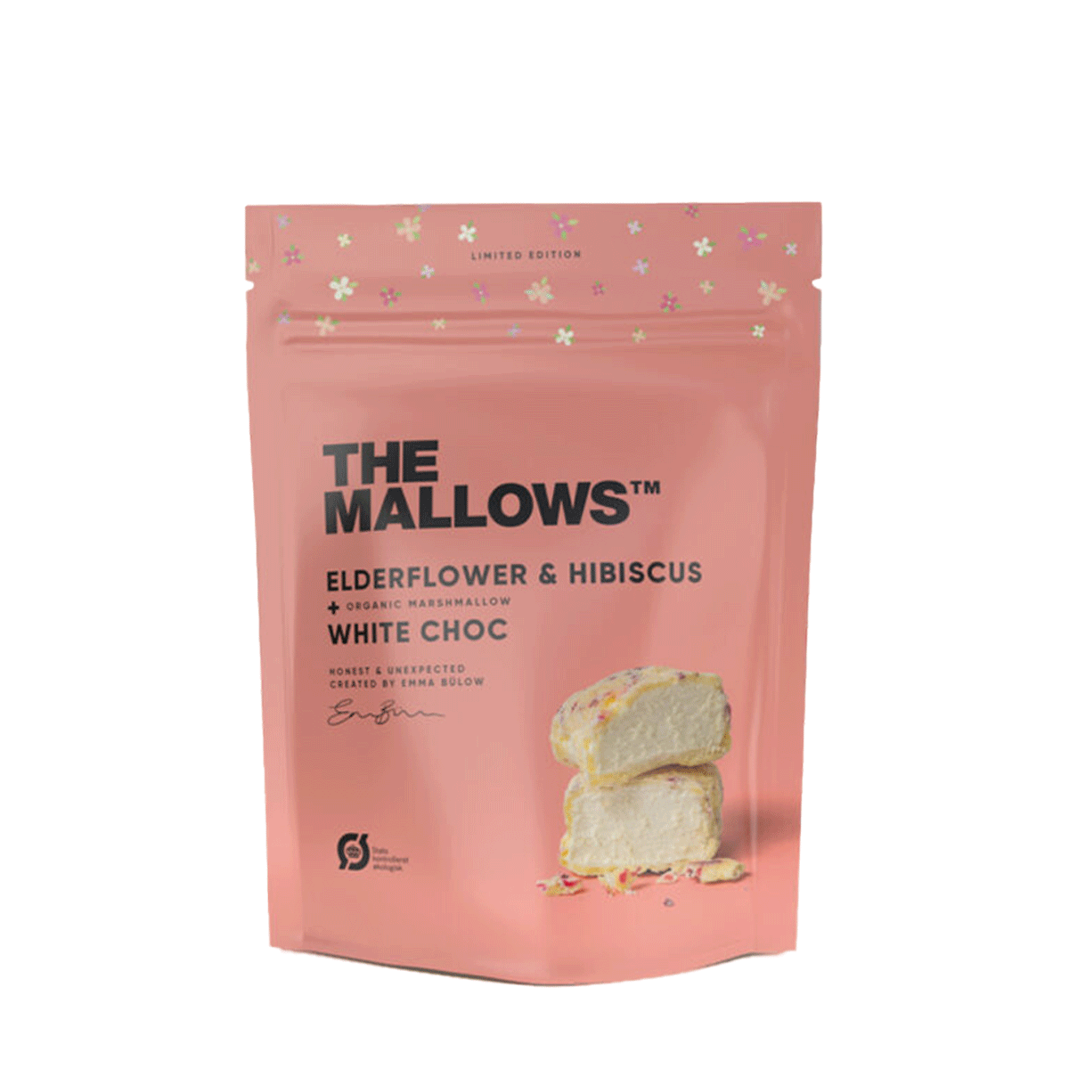 The Mallows Marshmallows mit Holunder, Hibiskus &  Weißer Schokolade 90g