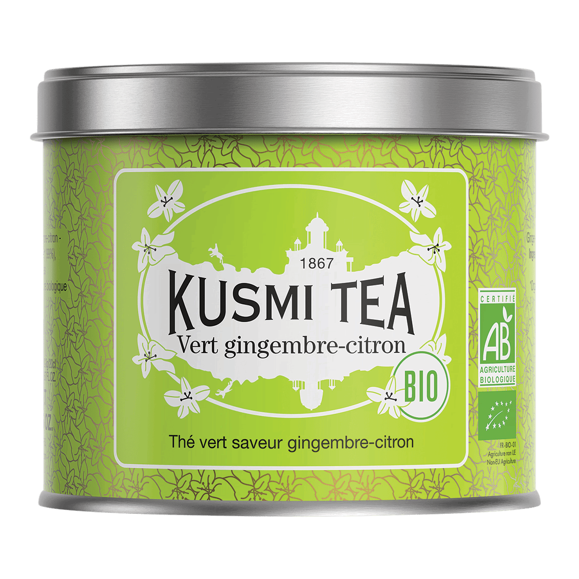 KUSMI Tea Grüner Tee Ingwer und Zitrone Bio Dose 100g
