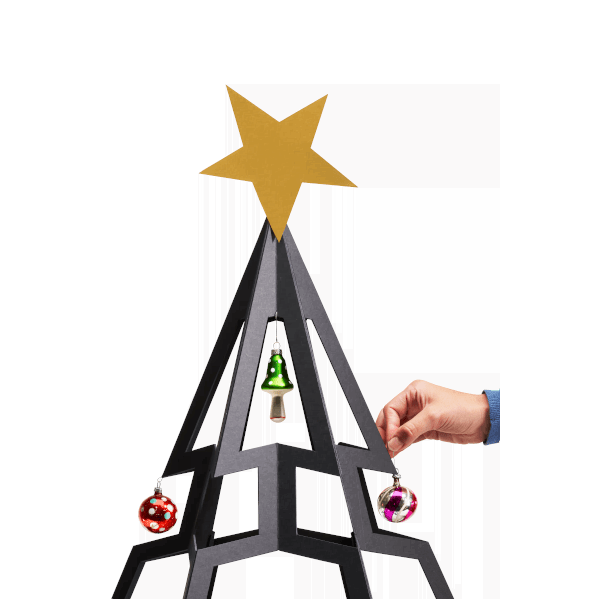 StC.Borgmann Papertree schwarz Tannenbaum aus Karton