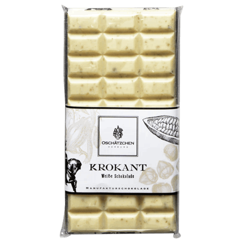 Oschätzchen Weiße Schokolade mit Krokant 100g