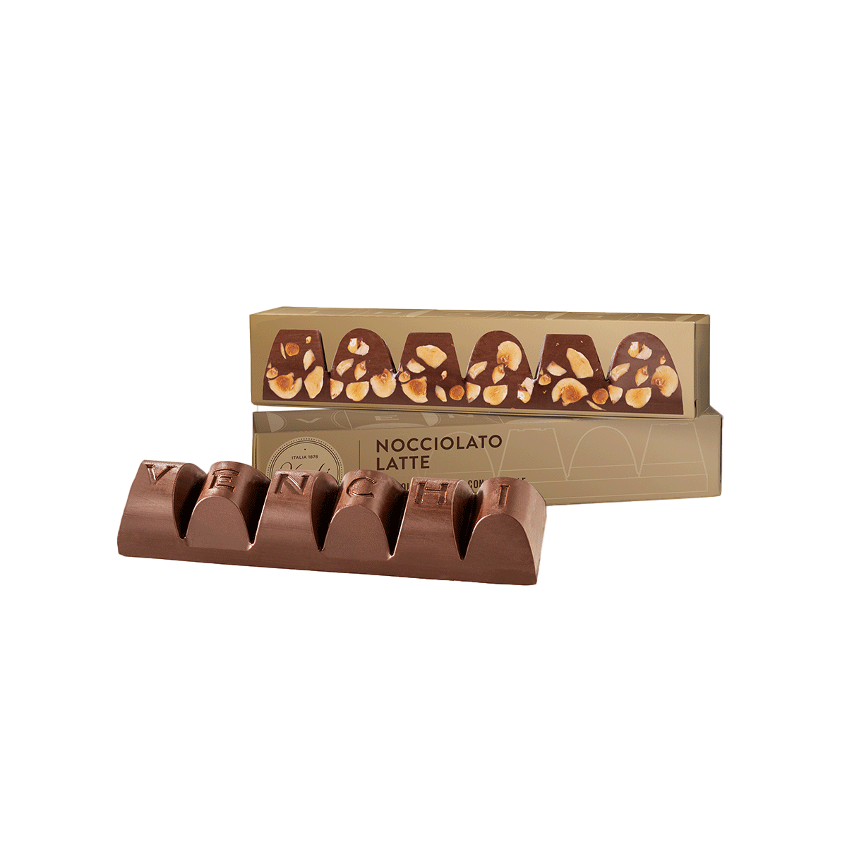 Venchi Mini Block Vollmilchschokolade mit Haselnüssen 170g