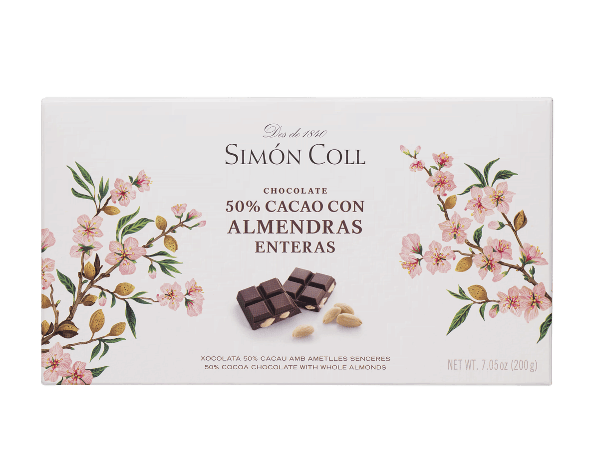 Simon Coll Zartbitterschokolade 50% mit Mandeln 200g