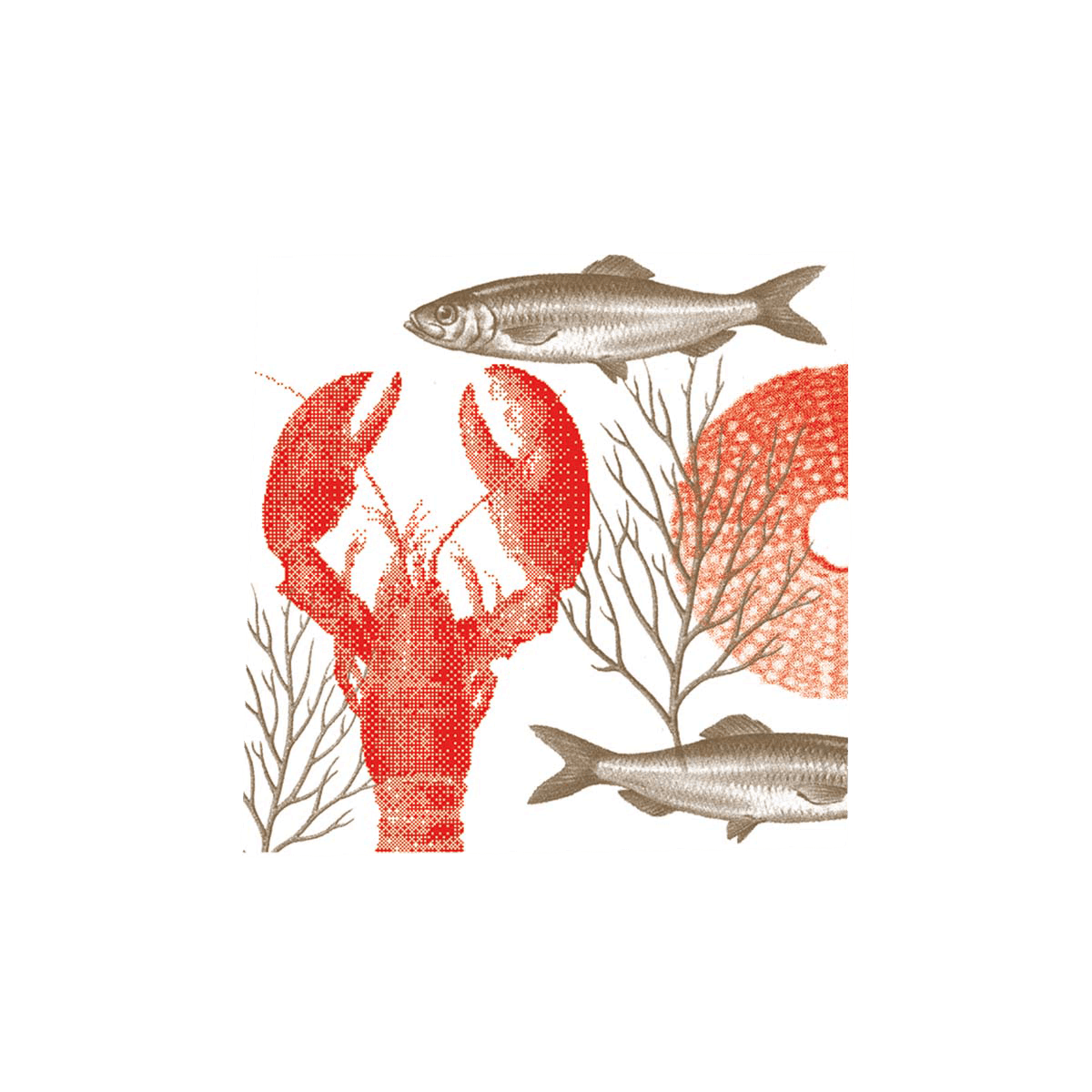 Francoise Paviot Lobster Rot Cocktailservietten 20 Stück