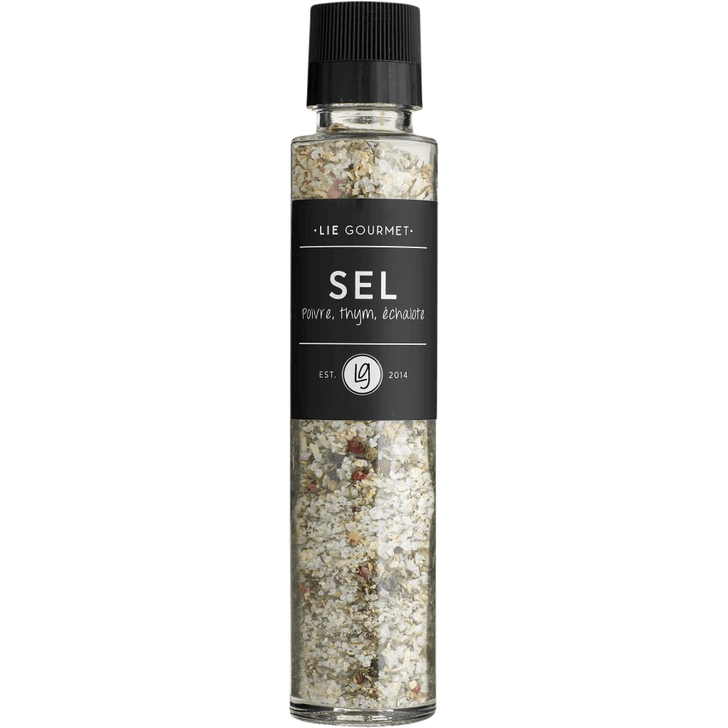 LIE GOURMET Salzmühle mit Pfeffer, Thymian und Schalotten 190g