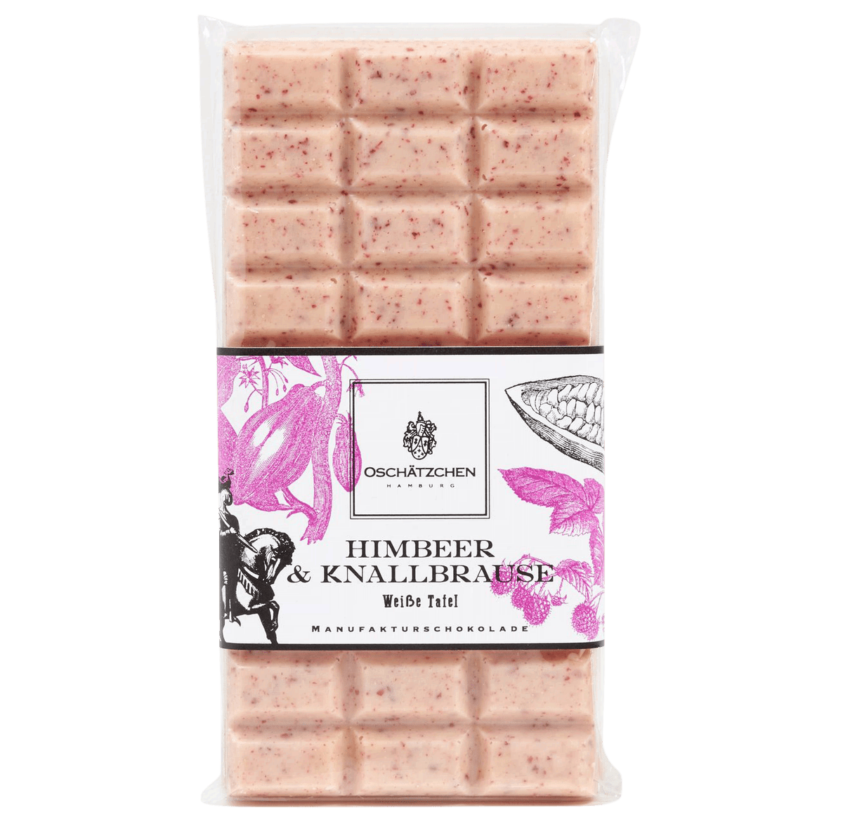 Oschätzchen Weiße Schokolade mit Himbeere & Knallbrause 100g