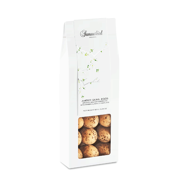 Summerbird Amber Wachteleier mit blonder Schokolade & Karamell 94g.
