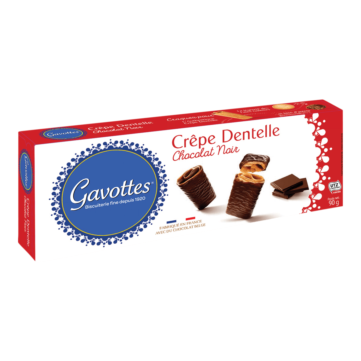 Gavottes Crêpe Dentelle mit Zartbitterschokolade 90g