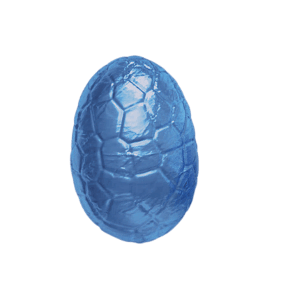 Valrhona Eier VM Gianduja mit Haselnusssplittern 15 Stück blau