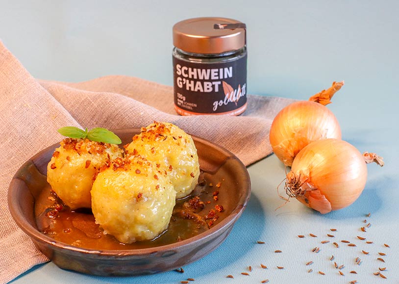 Must-have für den veganen Speiseplan Veganer Zwiebelschmalz Goldblatt