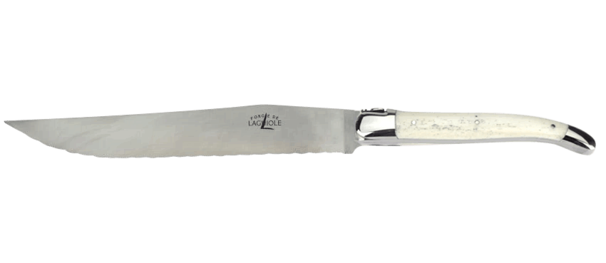 Laguiole Brotmesser Bone weiss Inox