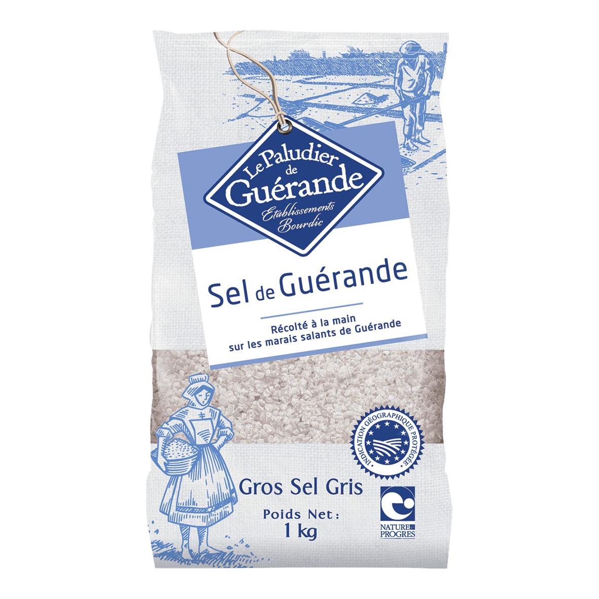 Le Paludier Graues, grobes Meersalz aus der Guérande 1kg Le Paludier Graues, grobes Meersalz aus der Guérande 1kg