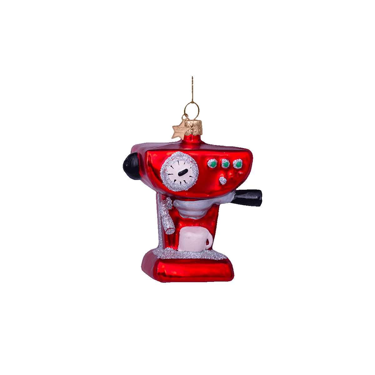 Vondels Kaffeemaschine rot Baumschmuck Glas