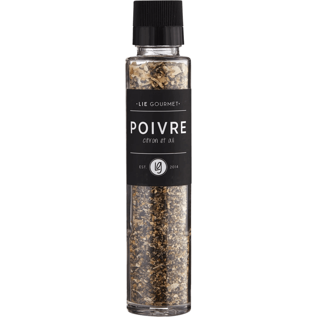 LIE GOURMET Pfeffermühle mit Zitrone und Knoblauch 115g