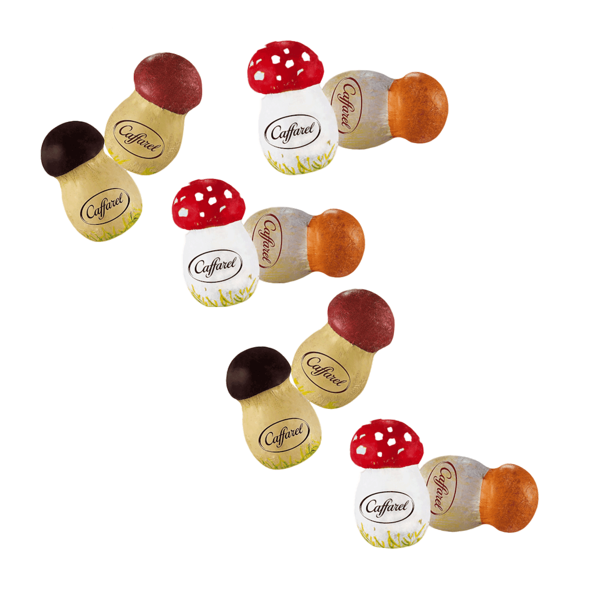 Caffarel Pilz Vollmilchschokolade Gianduja 10 Stück 111g